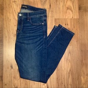 Express Mid-Rise Dark Wash Straight/Skinny Jeans